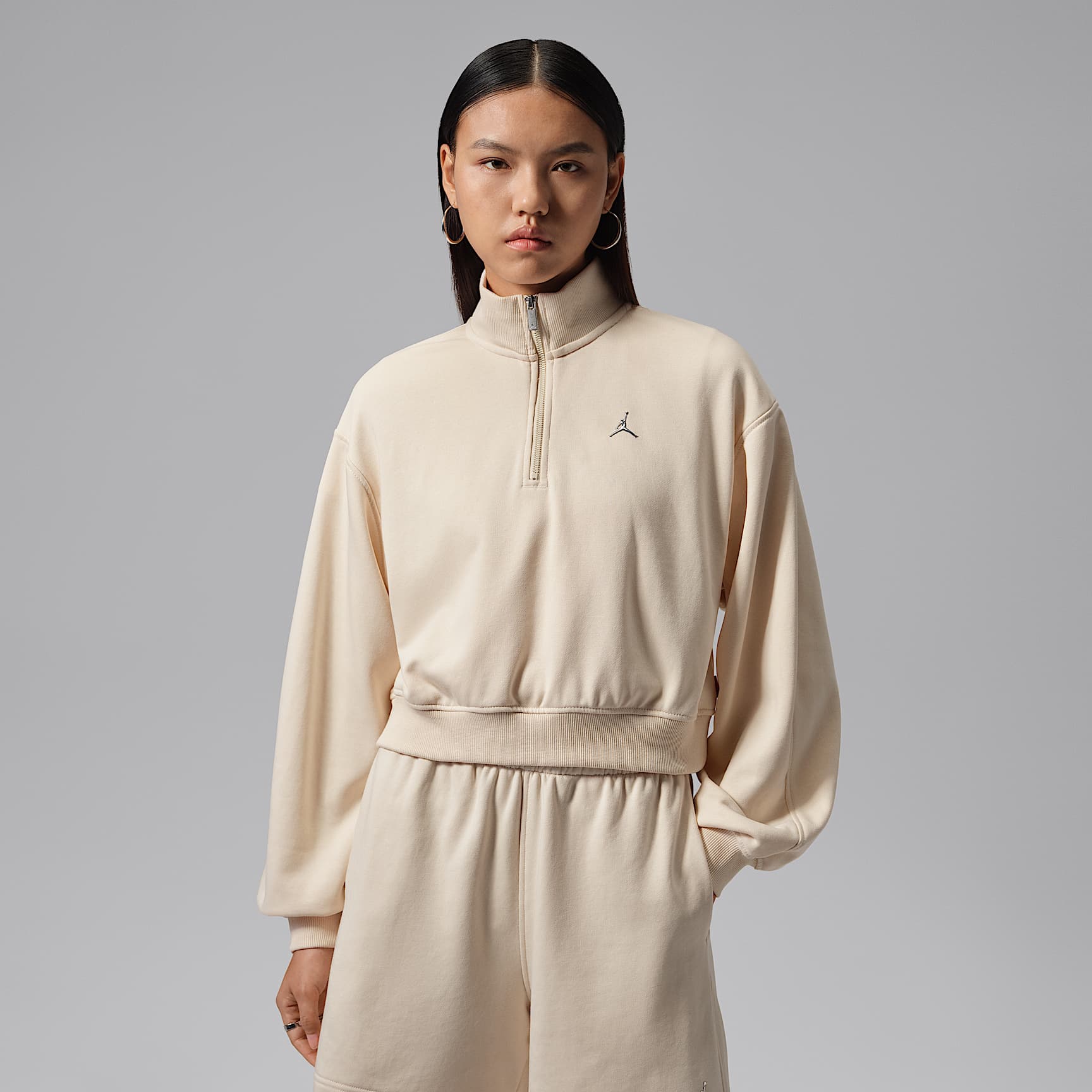 Jordan Brooklyn Fleece Women's Cropped 1/2-Zip Sweatshirt. Nike ID
